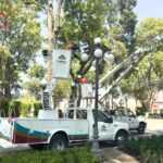 Trabaja personal del Ayuntamiento de Tlaxcala en la rehabilitación del centro histórico de Tlaxcala