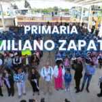 Entrega de una techumbre en la primaria Emiliano Zapata, de la comunidad de Muñoztla