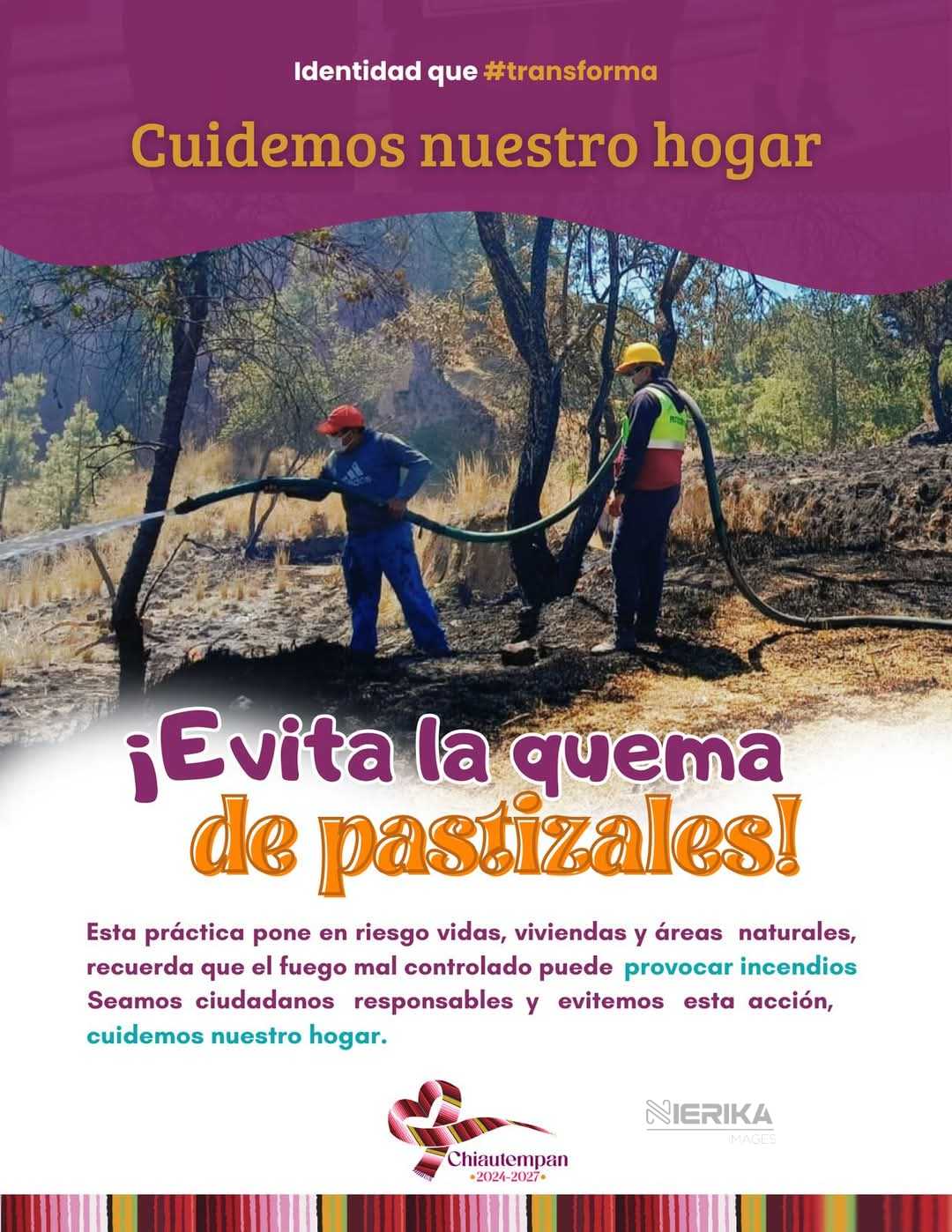 En Chiautempan evitemos la quema de pastizales