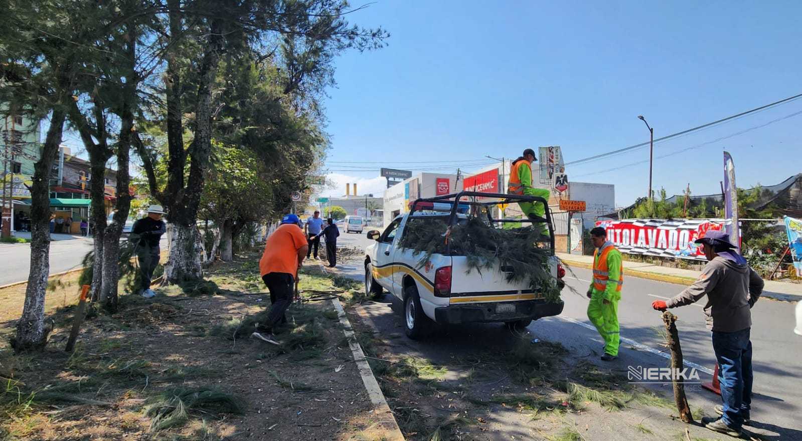 En Chiautempan realizan trabajos de mejora en el bulevar Chiautempan–Tlaxcala