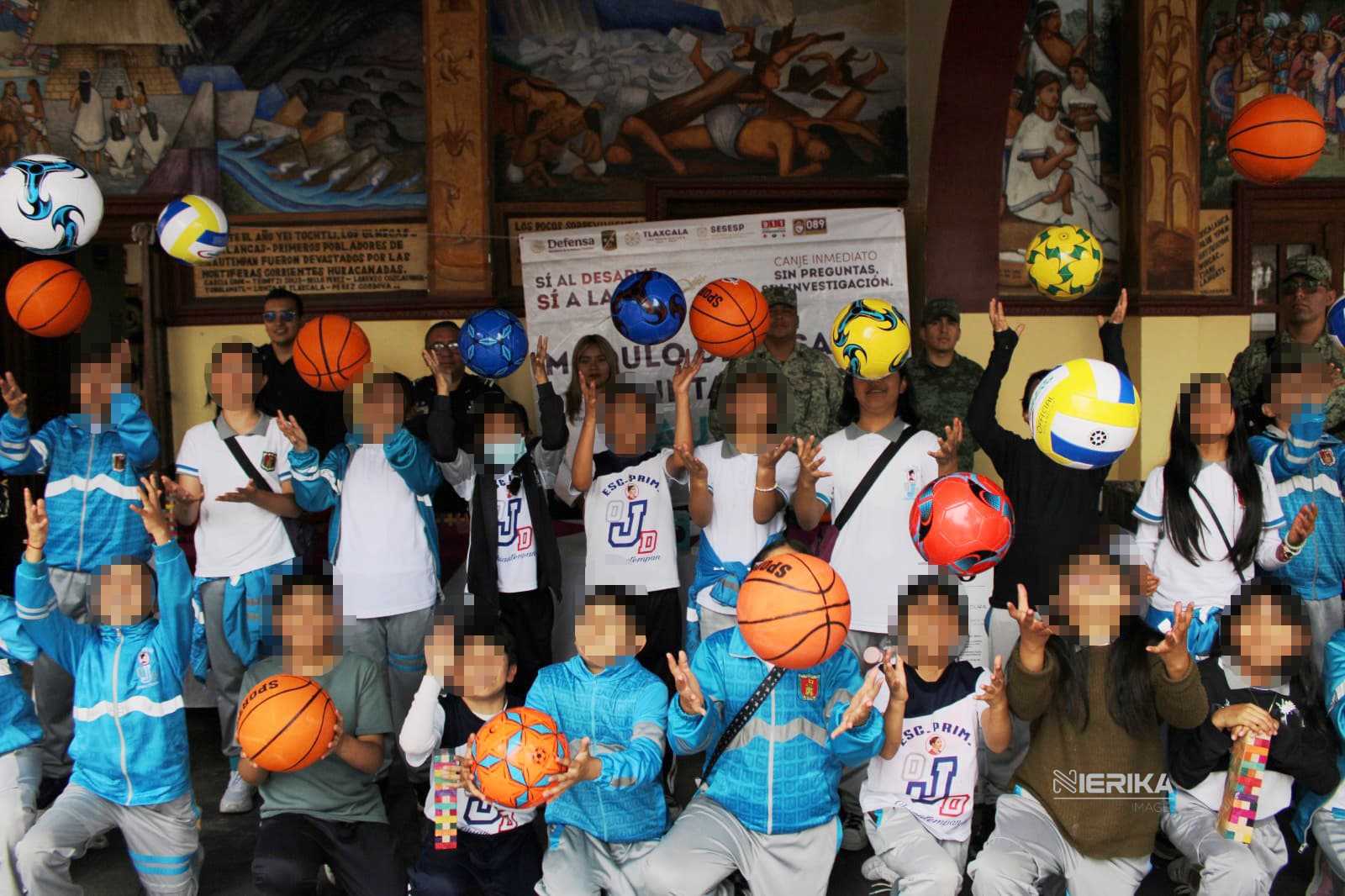 Infancia chiautempense participa activamente en el canje por la paz