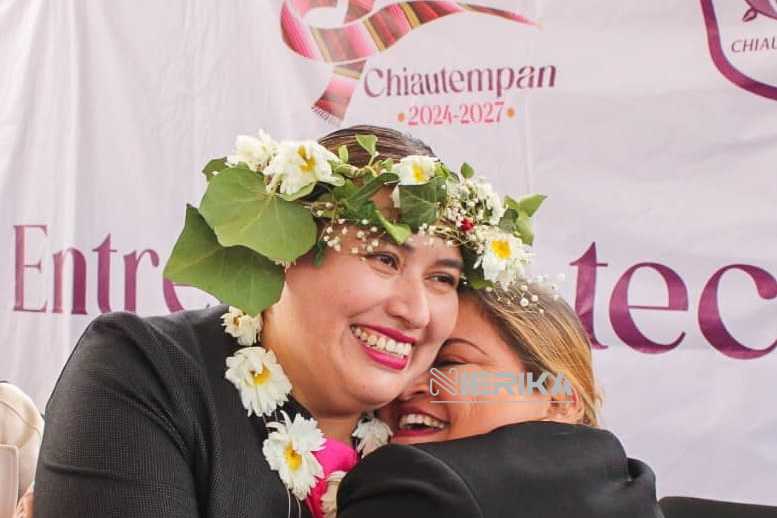 Blanca Angulo responde a confianza de chiautempenses y entrega nueva techumbre escolar