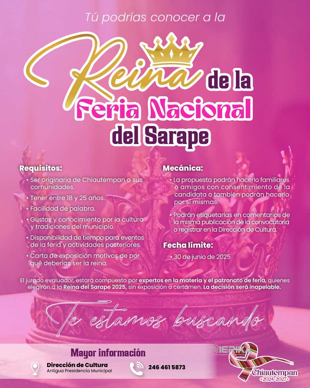 ¡Tú podrías conocer a la Reina de la Feria Nacional del Sarape 2025