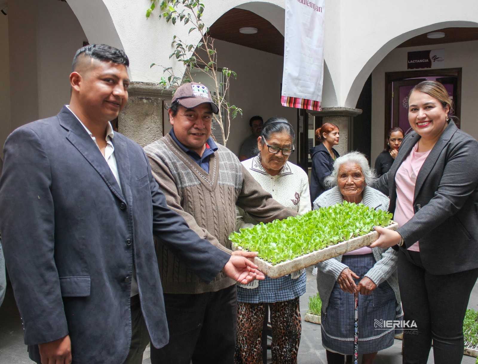 Blanca Angulo impulsa desarrollo de huertos familiares en Chiautempan