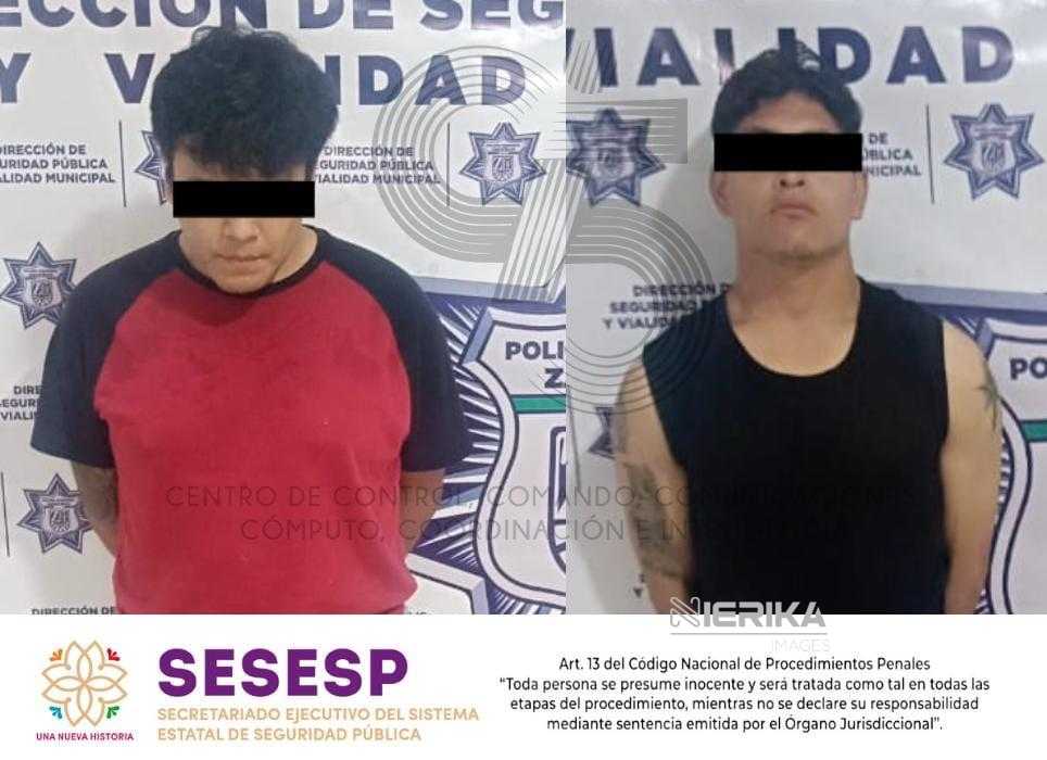 FRUSTRAN ROBO DE CAMIONETA Y ASEGURAN A DOS MASCULINOS, EN ZACATELCO