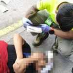 Policía de Chiautempan brinda atención inmediata a un masculino, tras debilitarse en vía pública