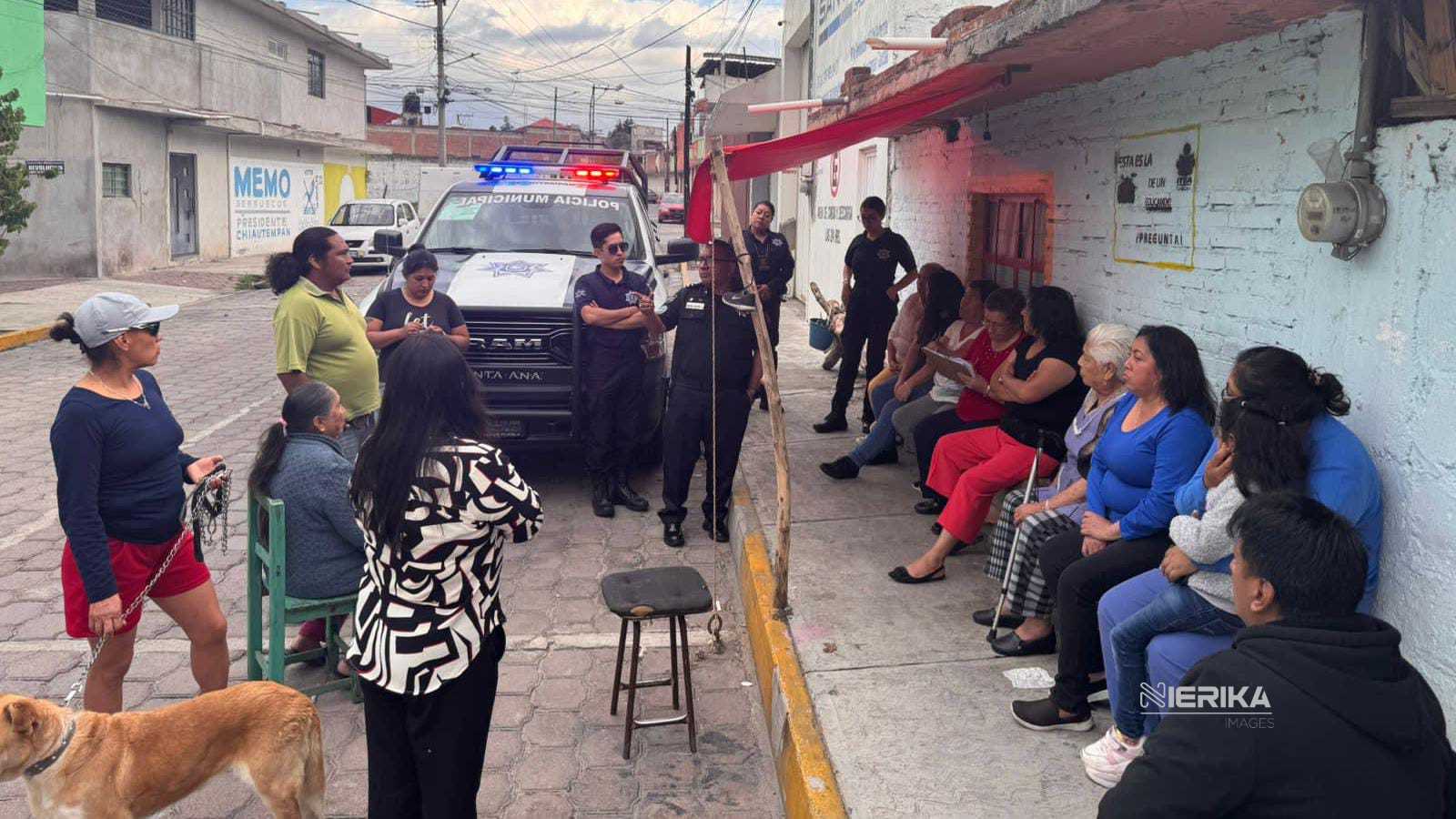 Seguridad Pública de Chiautempan realiza reuniones de proximidad con vecinos