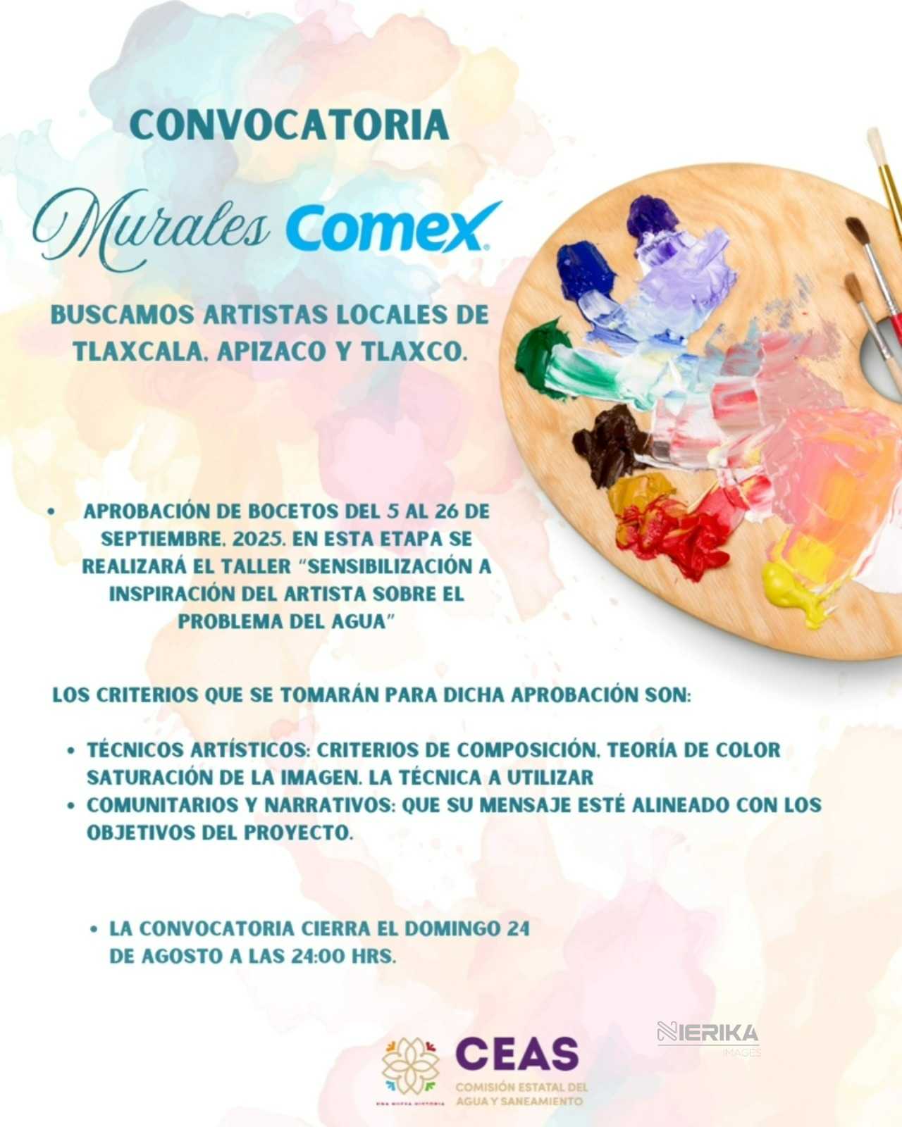 AMPLÍAN CONVOCATORIA “MURALES DEL AGUA” HASTA EL 24 DE AGOSTO.