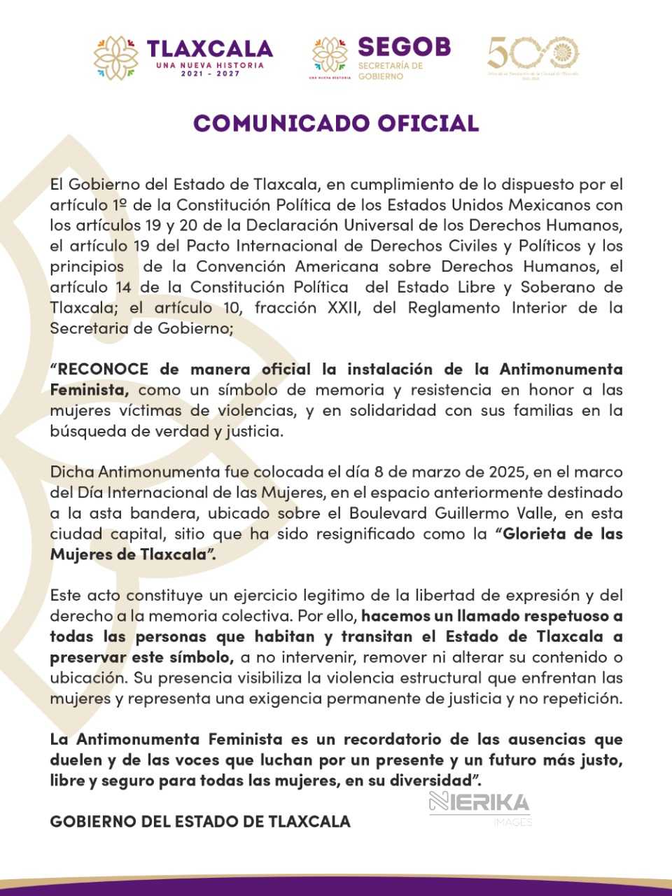 COMUNICADO OFICIAL