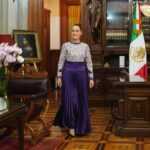 PRESIDENTA LUCE VESTIDO DE VIRGINIA ARCE EN SU PRIMER GRITO DE INDEPENDENCIA