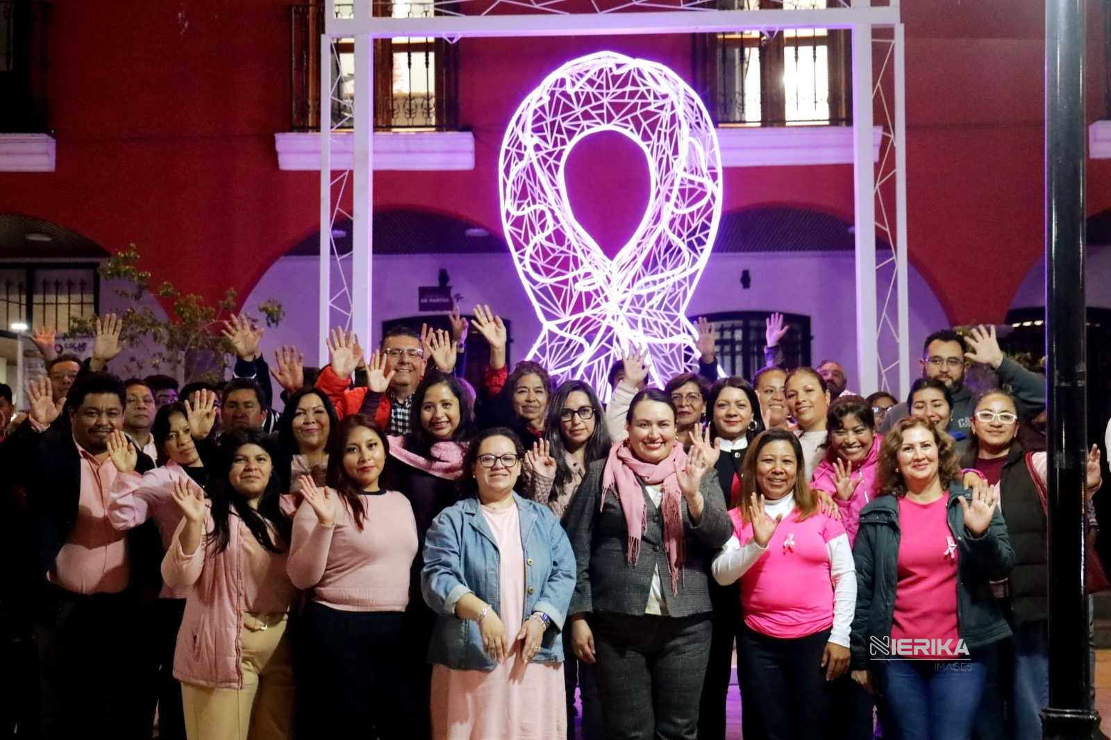 Concientización contra el cancer en Chiautempan.