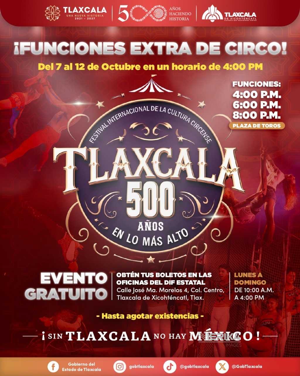 ANUNCIAN FUNCIONES EXTRAS DEL FESTIVAL INTERNACIONAL DE LA CULTURA CIRCENSE 500 AÑOS