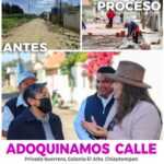Continúa la rehabilitación de calles en Chiautempan: Blanca Angulo