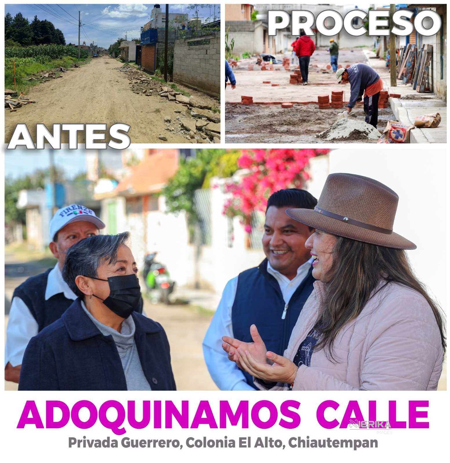 Continúa la rehabilitación de calles en Chiautempan: Blanca Angulo