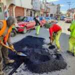 Jornadas de bacheo en distintos puntos del municipio de Chiautempan