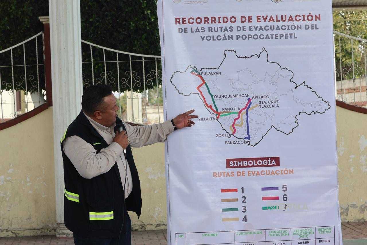 REFUERZAN GOBIERNOS ESTATAL Y FEDERAL REVISIÓN DE RUTAS DE EVACUACIÓN DEL VOLCÁN POPOCATÉPETL