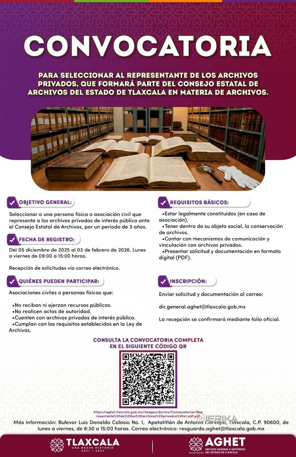 CONVOCAN A SOCIEDAD CIVIL A INTEGRAR EL CONSEJO ESTATAL DE ARCHIVOS DE TLAXCALA
