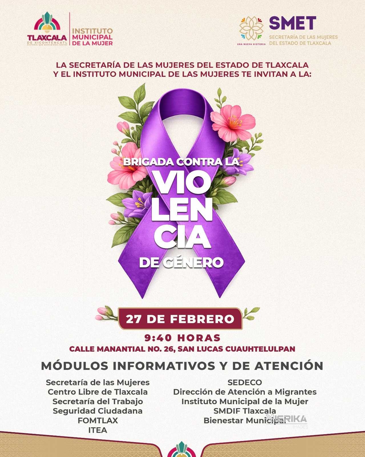 LLEGARÁ BRIGADA CONTRA LA VIOLENCIA DE GÉNERO A SAN LUCAS CUAUHTELULPAN