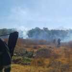 POLICÍA MUNICIPAL DE TLAXCALA DA RESPUESTA OPORTUNA A INCENDIO DE PASTIZAL Y EVITA RIESGOS A LA POBLACIÓN EN TIZATLÁN