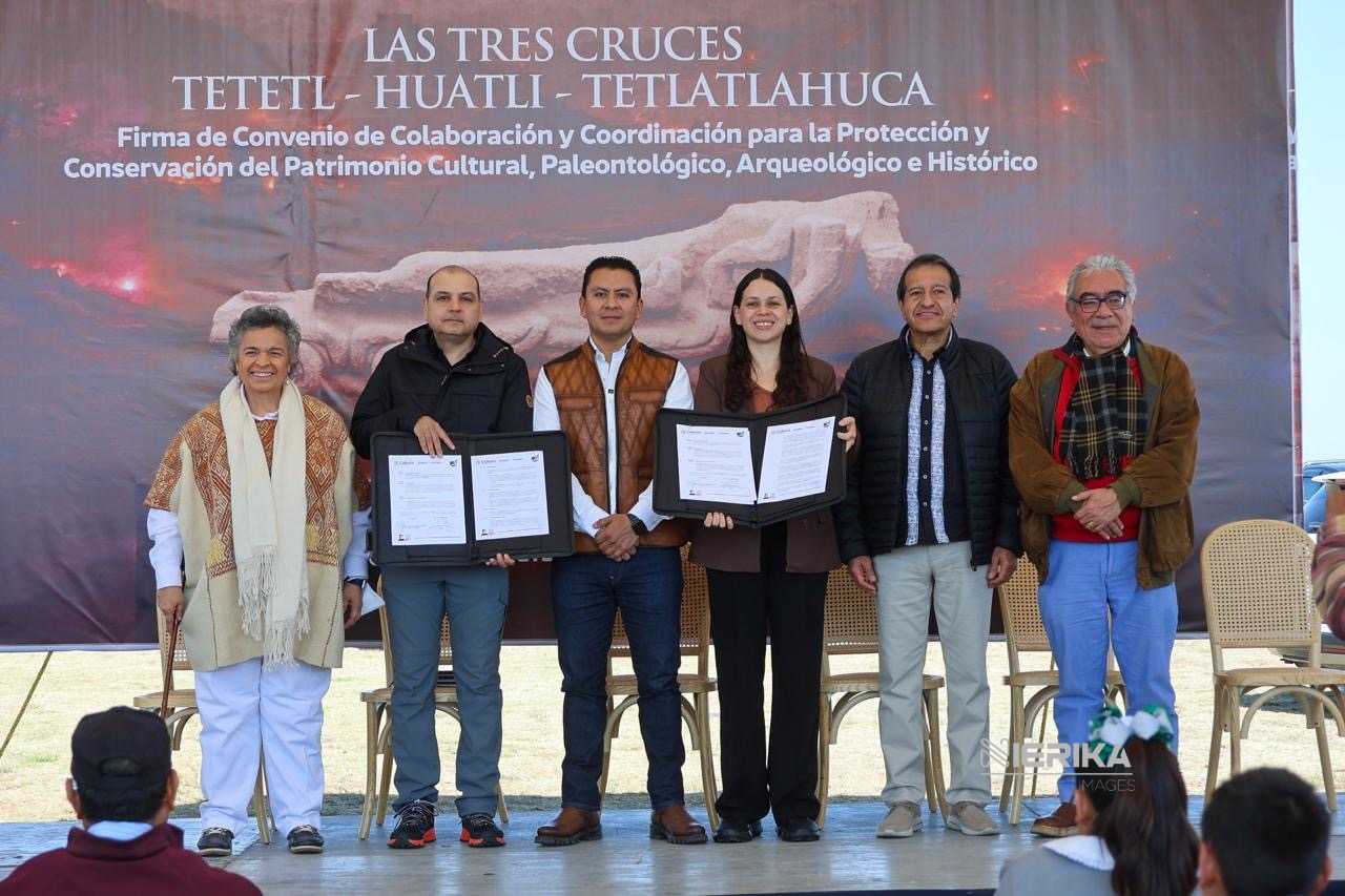 FIRMAN CONVENIO GOBIERNO DEL ESTADO E INAH PARA LA PROTECCIÓN DEL PATRIMONIO CULTURAL EN TETLATLAHUCA