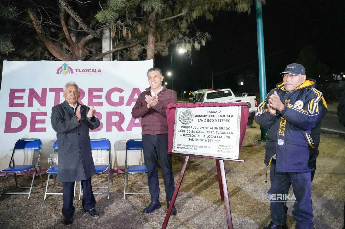 ALCALDE ALFONSO SÁNCHEZ GARCÍA INAUGURA ALUMBRADO PÚBLICO EN LA CARRETERA TLAXCALA–TEXOLOC