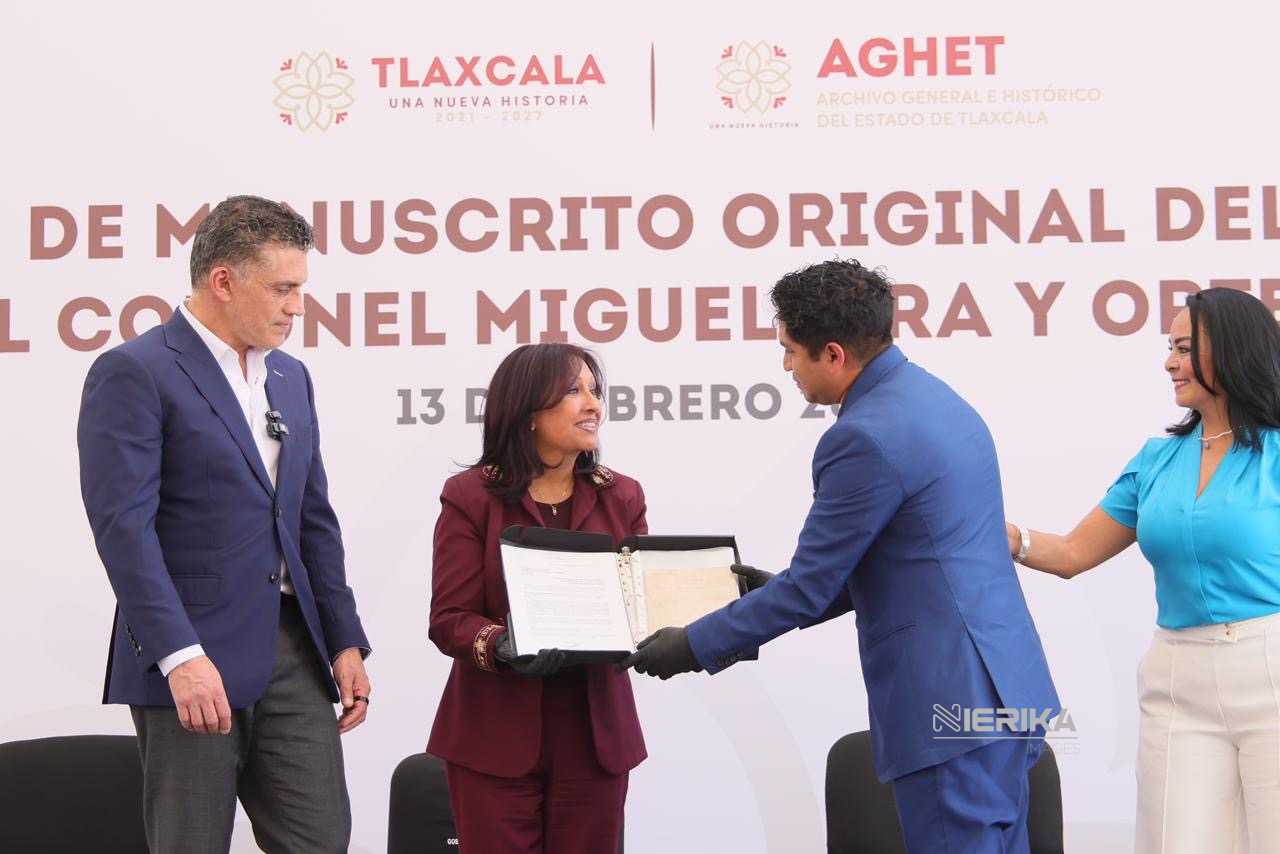 RECIBE TLAXCALA MANUSCRITO ORIGINAL DEL SIGLO XIX DEL CORONEL MIGUEL LIRA Y ORTEGA