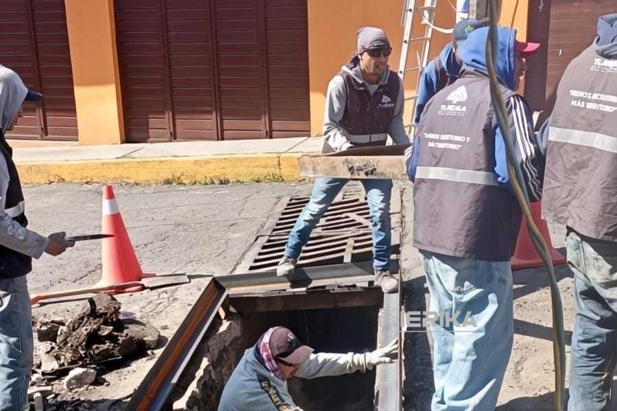 Nueva rejilla en la calle Gabino A. Palma, en la comunidad de Ocotlán
