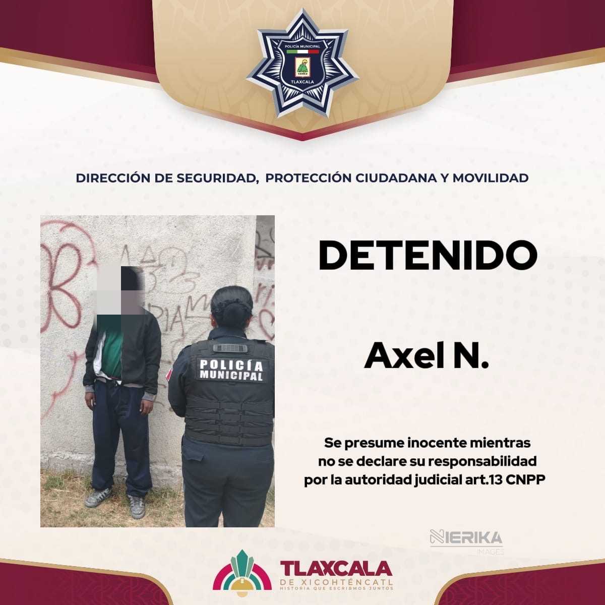 Detiene policía municipal de Tlaxcala a hombre con mandamiento judicial en Querétaro