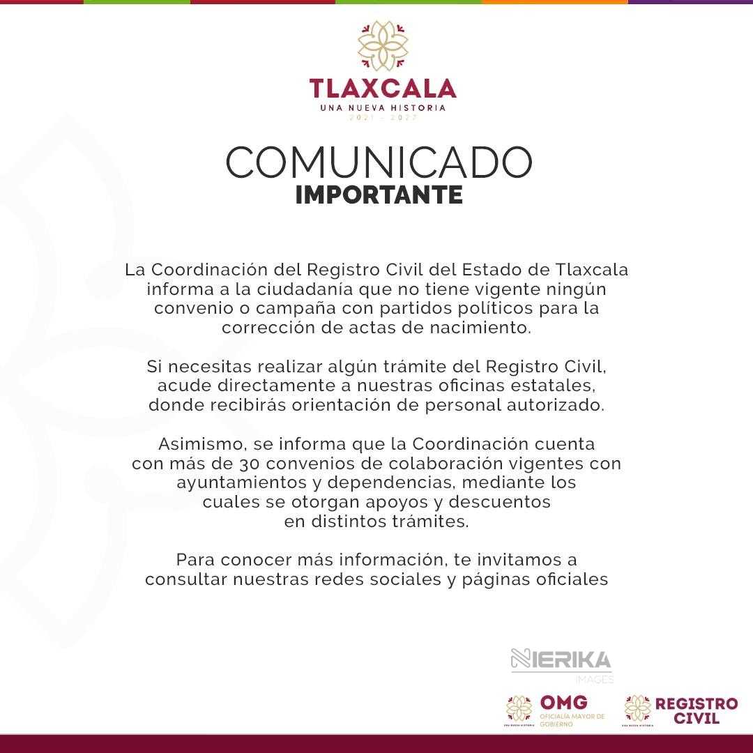 COORDINACIÓN DEL REGISTRO CIVIL ADVIERTE SOBRE FALSA CAMPAÑA DE CORRECCIÓN DE ACTAS DE NACIMIENTO