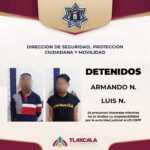 DETIENE POLICÍA MUNICIPAL DE TLAXCALA A DOS HOMBRES POR RIÑA EN GUILLERMO VALLE