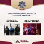 RECUPERA POLICÍA MUNICIPAL DE TLAXCALA MOTOCICLETA CON REPORTE DE ROBO Y DETIENE A UNA MUJER EN EL SABINAL