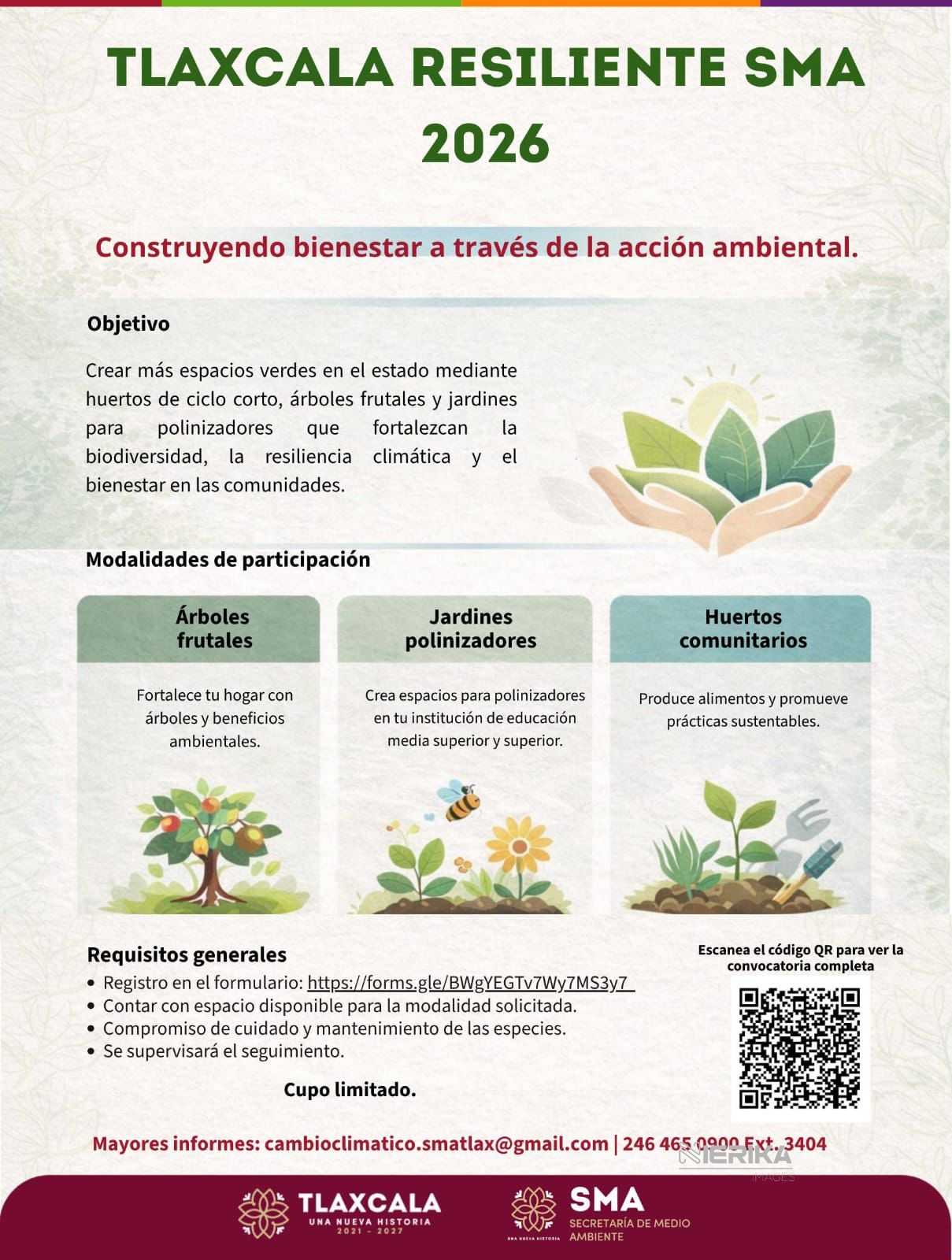 FORTALECE SMA ACCIONES FRENTE AL CAMBIO CLIMÁTICO CON CONVOCATORIA «TLAXCALA RESILIENTE 2026»
