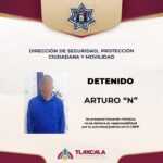 POLICÍA MUNICIPAL DE TLAXCALA ASEGURA A PERSONA POR ALTERAR EL ORDEN PÚBLICO EN SAN HIPÓLITO CHIMALPA