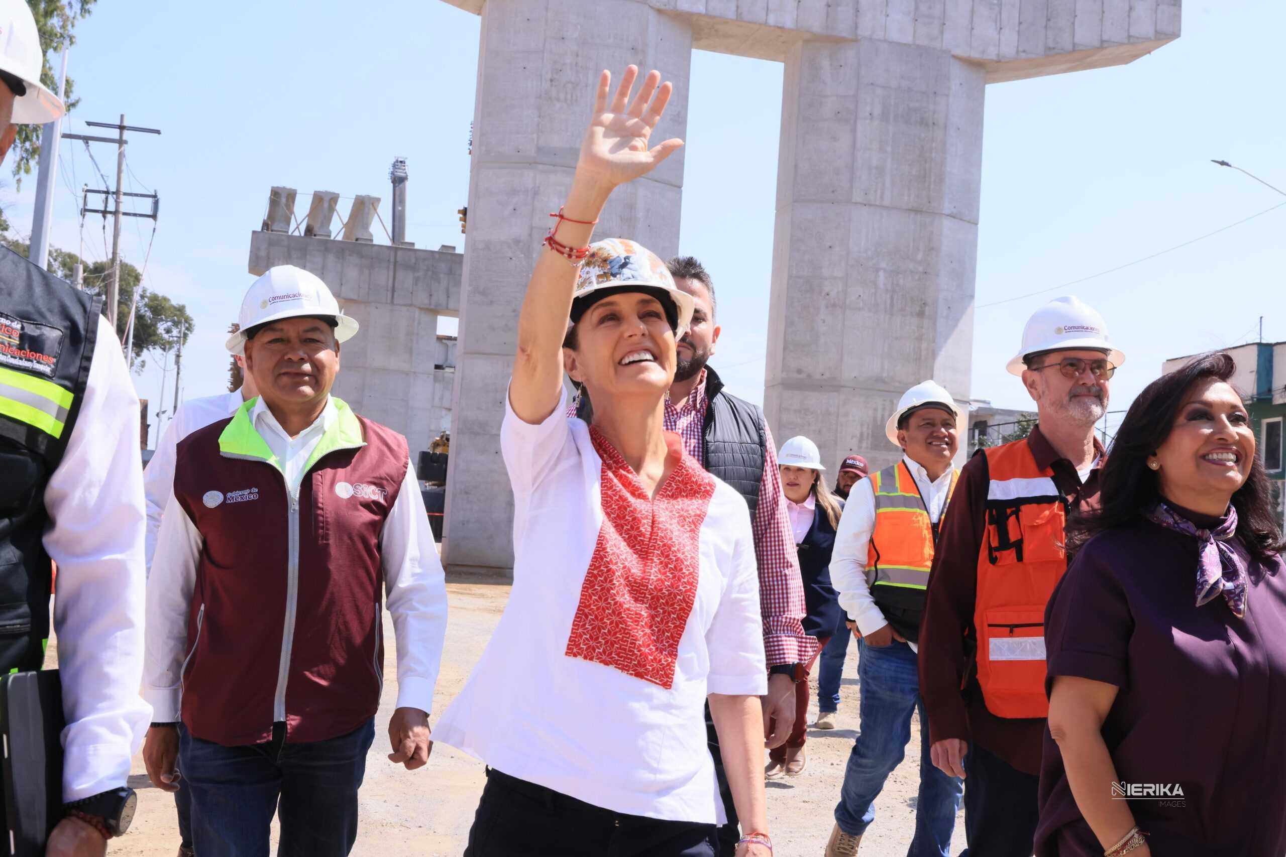 SUPERVISA CLAUDIA SHEINBAUM AVANCES DEL DISTRIBUIDOR VIAL SANTA ANA CHIAUTEMPAN EN TLAXCALA