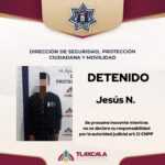 OPERATIVO DE LA POLICÍA MUNICIPAL DE TLAXCALA PERMITE RECUPERAR VEHÍCULO ROBADO Y ASEGURAR A PRESUNTO RESPONSABLE