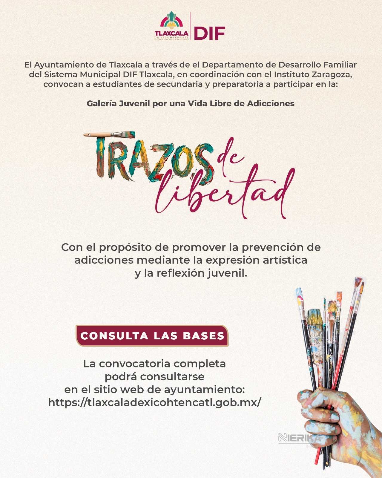 CONVOCA DIF MUNICIPAL DE TLAXCALA A JÓVENES ESTUDIANTES A PARTICIPAR EN LA EXPOSICIÓN GRÁFICA “TRAZOS DE LIBERTAD”