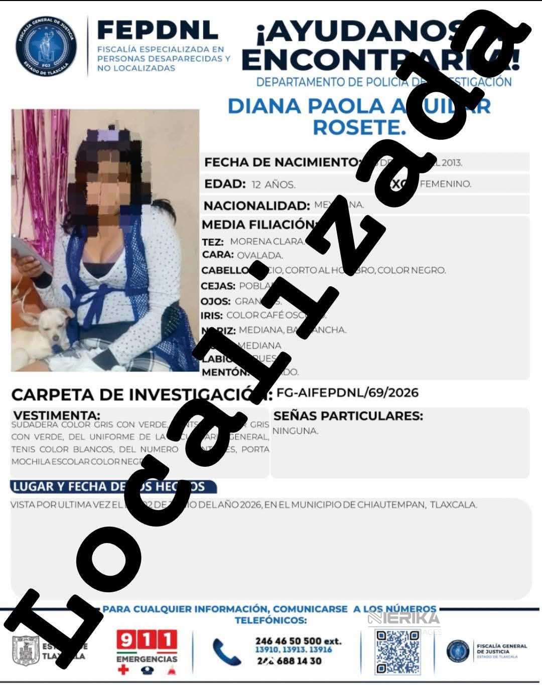 La Fiscalía de Tlaxcala localiza a tres mujeres con ficha de búsqueda