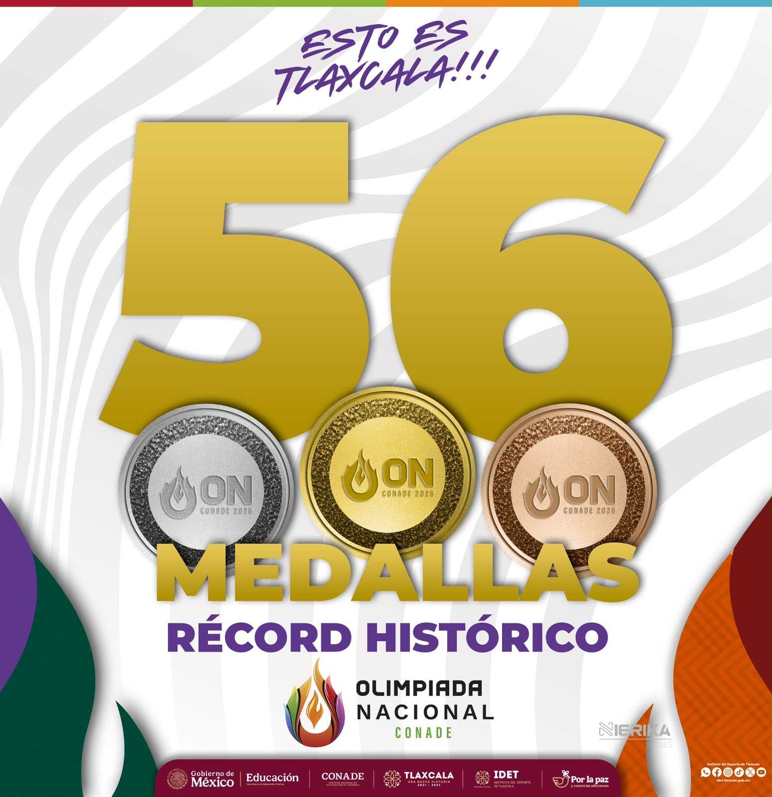 TLAXCALA ROMPE RÉCORD HISTÓRICO: 56 MEDALLAS EN LA OLIMPIADA NACIONAL 2026