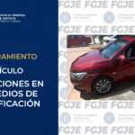 ASEGURA FGJE VEHÍCULO CON ALTERACIONES EN SUS MEDIOS DE IDENTIFICACIÓN