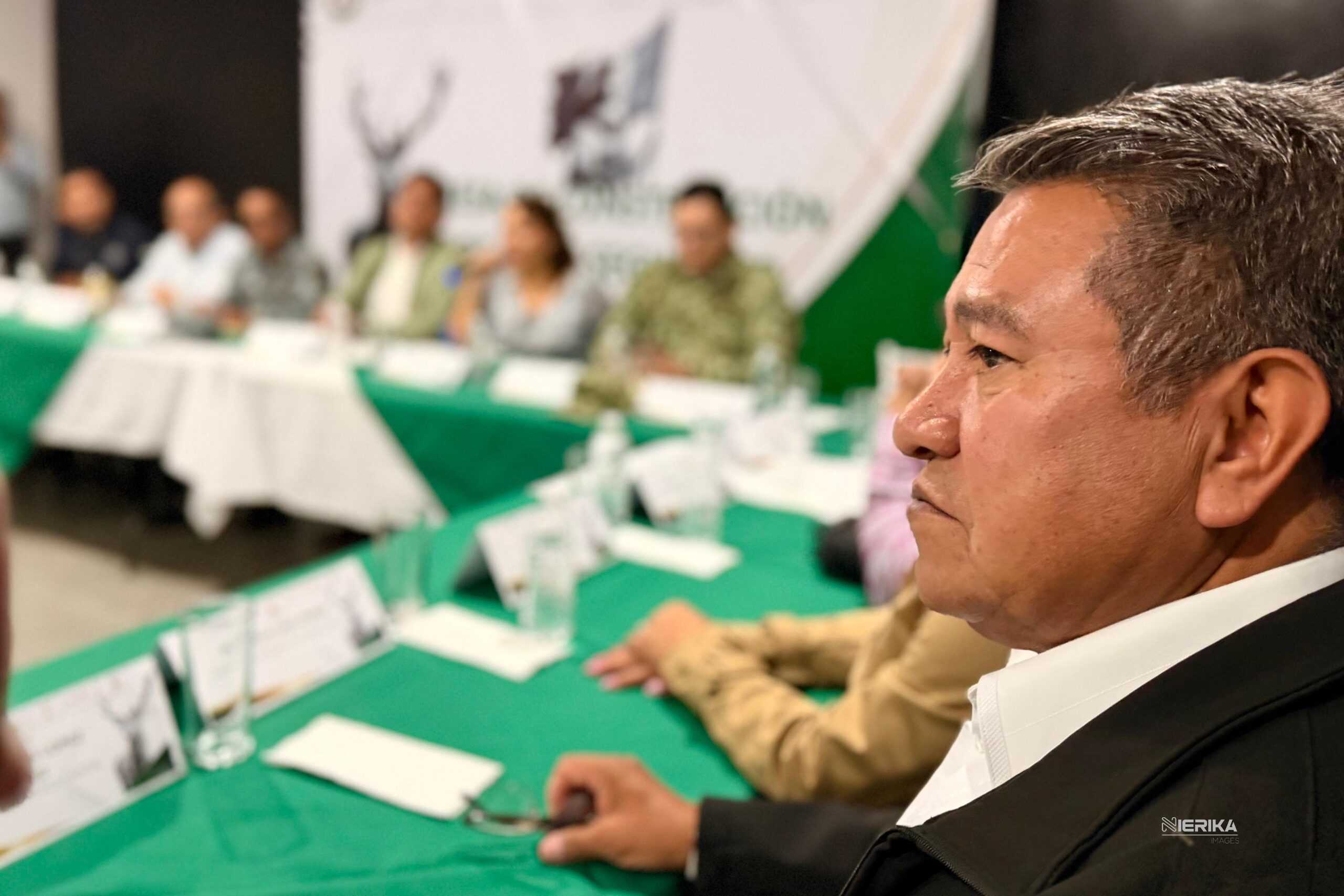 Carlos López Suárez, participó en la Mesa de Construcción de Paz y Seguridad en Mazatecochco