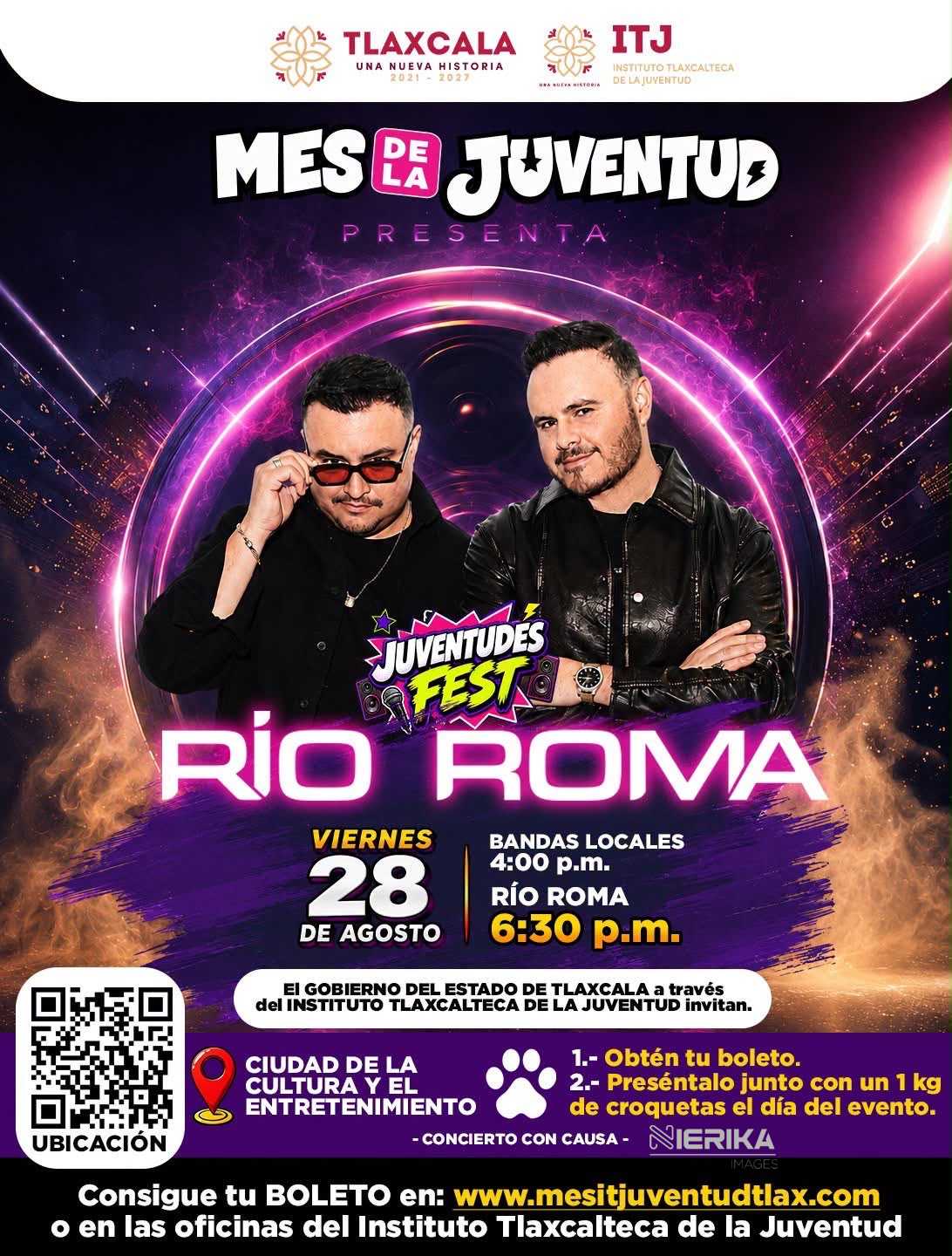 RÍO ROMA SE SUMA AL MES DE LA JUVENTUD CON CONCIERTO CON CAUSA EN TLAXCALA