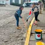 Brigadas de “Más Territorio” pintan puente en Ocotlán, realizan faena en Tlacomulco y balizan en el Centro Histórico