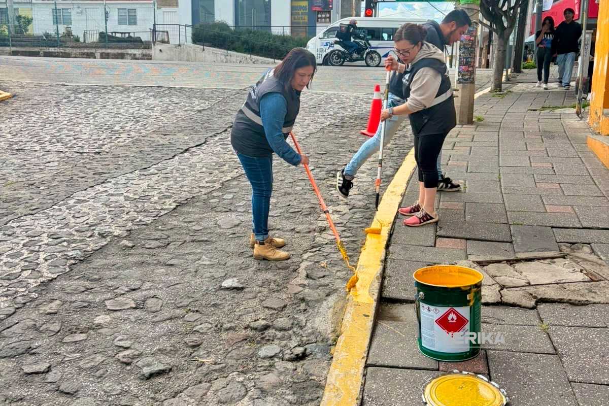 Brigadas de “Más Territorio” pintan puente en Ocotlán, realizan faena en Tlacomulco y balizan en el Centro Histórico