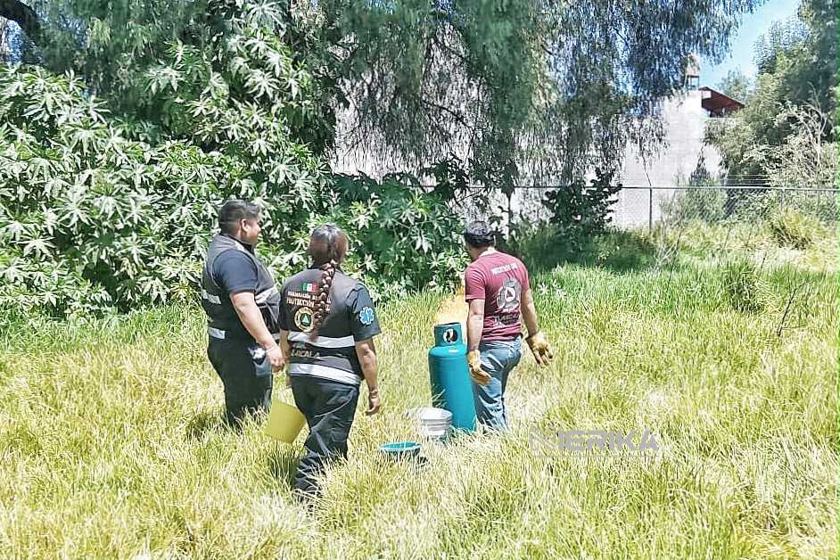 PROTECCIÓN CIVIL MUNICIPAL ATIENDE FUGA DE GAS EN IXTULCO