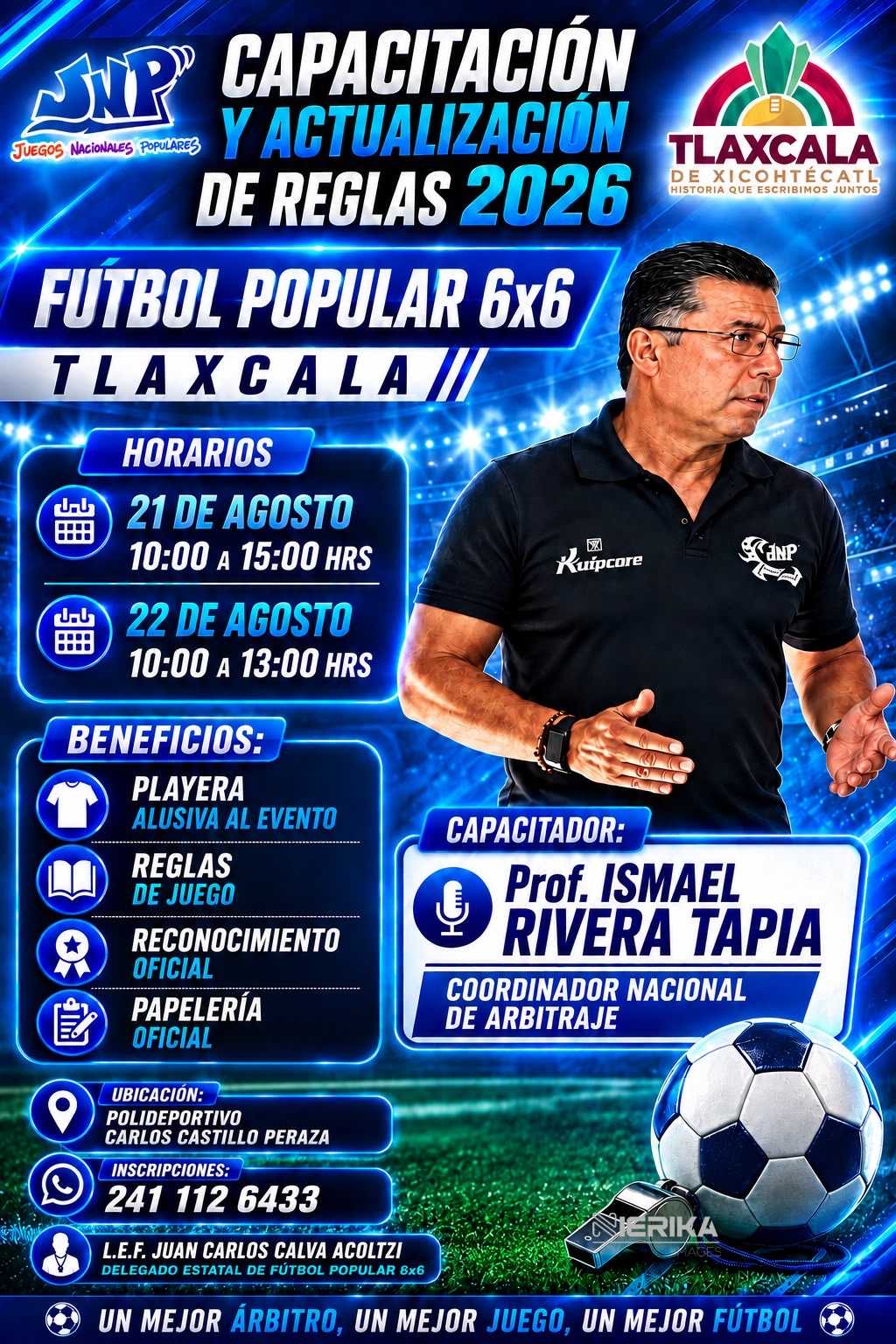 AYUNTAMIENTO DE TLAXCALA INVITA A CURSO PARA FORTALECER LA PREPARACIÓN ARBITRAL EN FUTBOL POPULAR 6X6