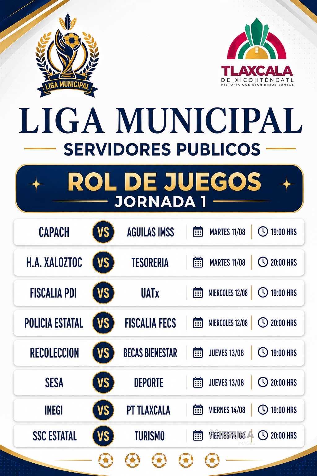 16 EQUIPOS SE SUMAN A LA LIGA MUNICIPAL DE FUTBOL DE SERVIDORES PÚBLICOS QUE IMPULSA EL AYUNTAMIENTO DE TLAXCALA
