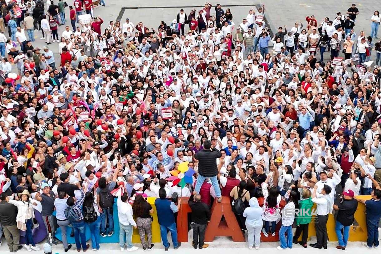 Más de mil tlaxcaltecas marchan en respaldo a Claudia Sheinbaum y al proyecto de Alfonso Sánchez