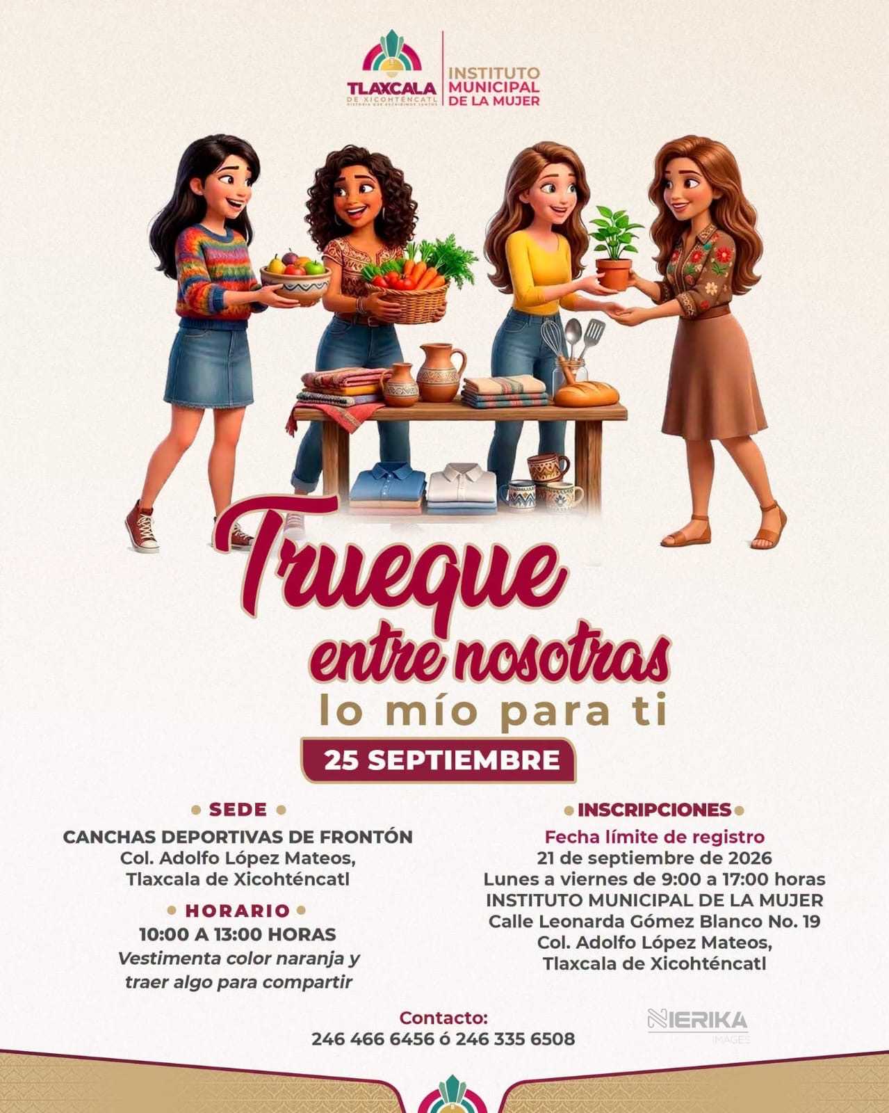 INVITA EL AYUNTAMIENTO DE TLAXCALA A MUJERES DE LA CAPITAL AL “TRUEQUE ENTRE NOSOTRAS: LO MÍO PARA TI” PARA EL PRÓXIMO 25 DE SEPTIEMBRE